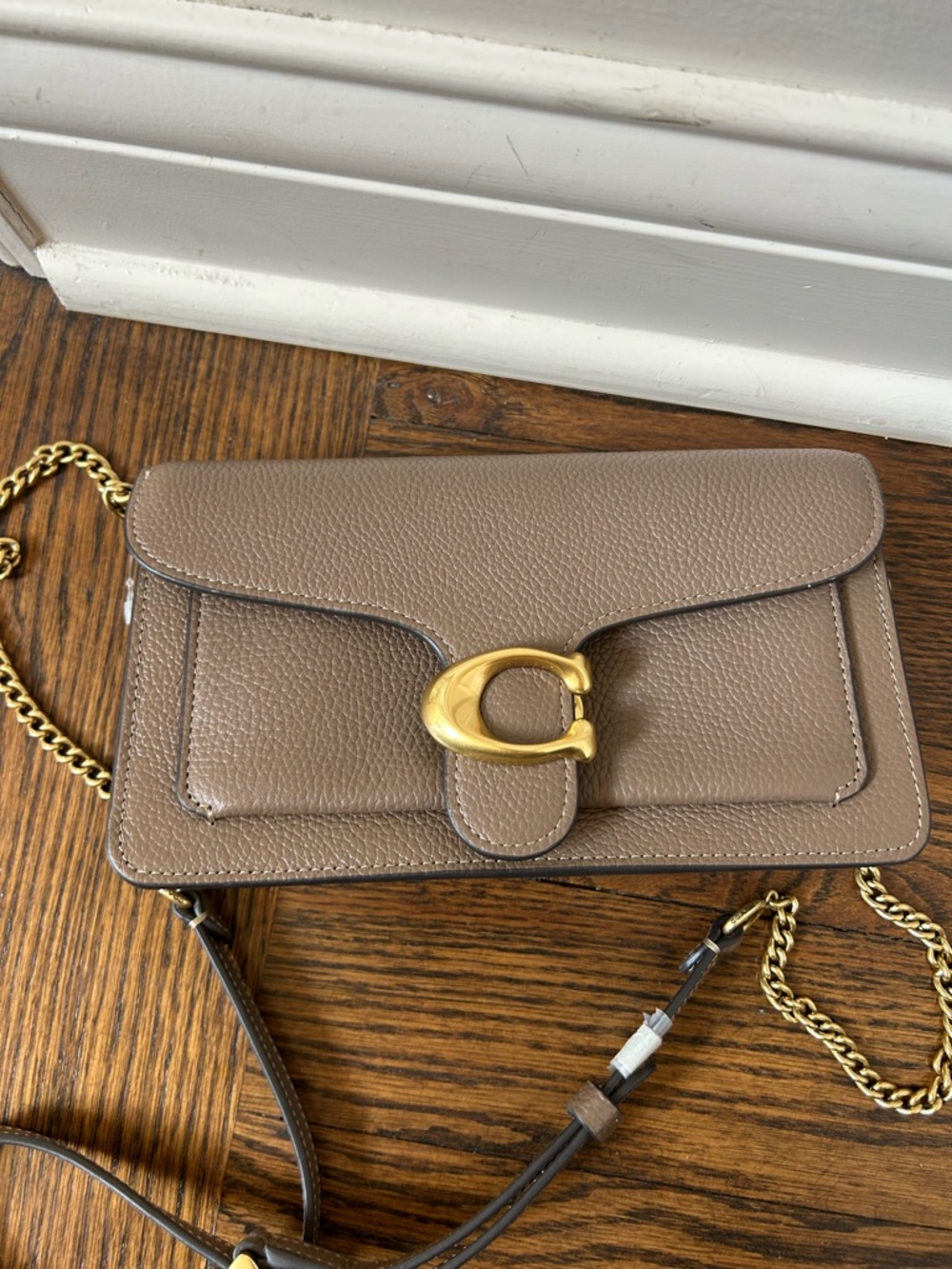 New Coach Tabby CE772 B4CBD Chain Clutch Shoulder Bag Crossbody Dark Stone